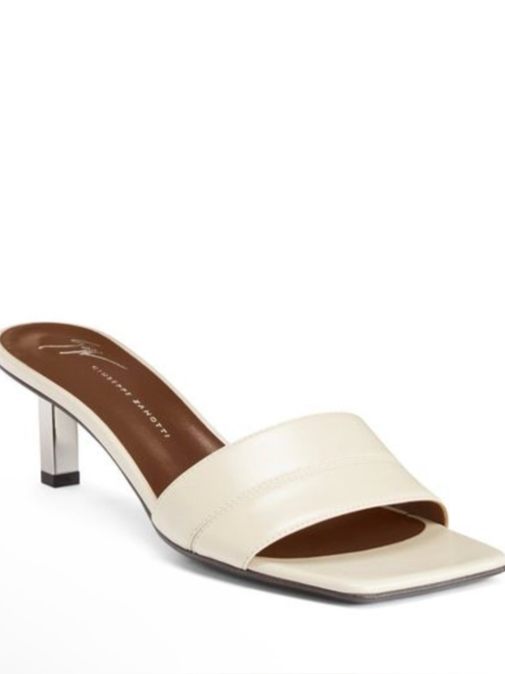 Giuseppe Zanotti Insomnia Ivory Leather Slide Mules